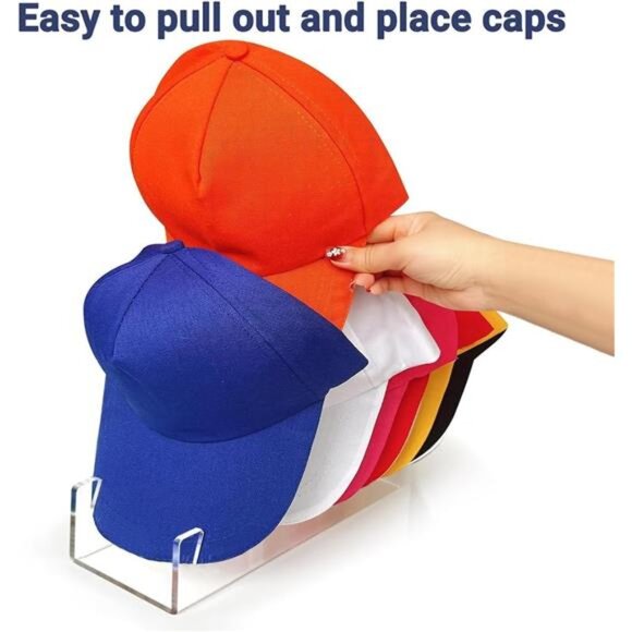 Hat Organizer Acrylic Hat Stand for 14 Baseball Caps Hat Display Rack Bedroom Cl - Picture 3 of 7